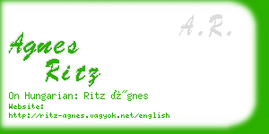 agnes ritz business card